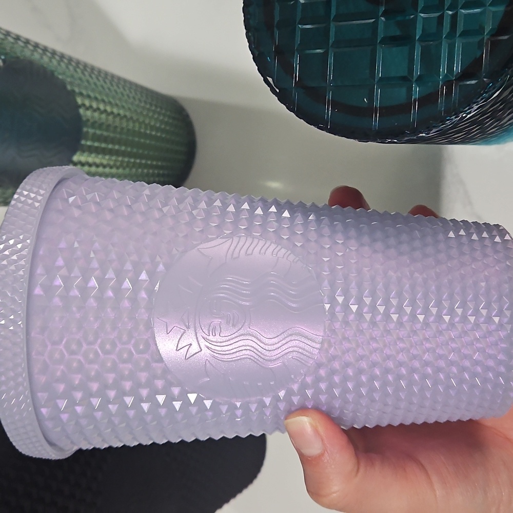 Lot Of Starbucks Textured Tumblers - Black, Lavender, Teal, Green - Picture 2 of 6